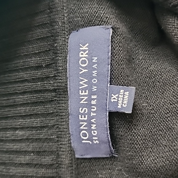 Jones New York Signature Cowel Neck Black Sweater - Picture 13 of 14